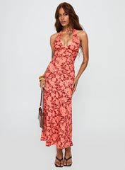 Casablanca Maxi Skirt Red Floral