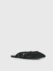 Gretta Lace Slip On Flats Black