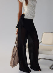 Jaedon Chiffon Layered Pants Black