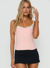 Renaissance Corset Top Pink / White