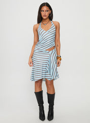 Fayez Top Diagonal Blue Stripe