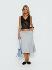 No Place Like Home Lace Trim V-Neck Top Black