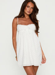 Marliene Broiderie Mini Dress White