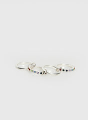Leanah Stacked Gemstone Ring Silver