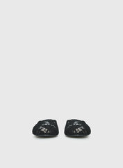 Gretta Lace Slip On Flats Black