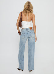 Serenitia Mid Rise Straight Leg Jeans Light Wash Tall
